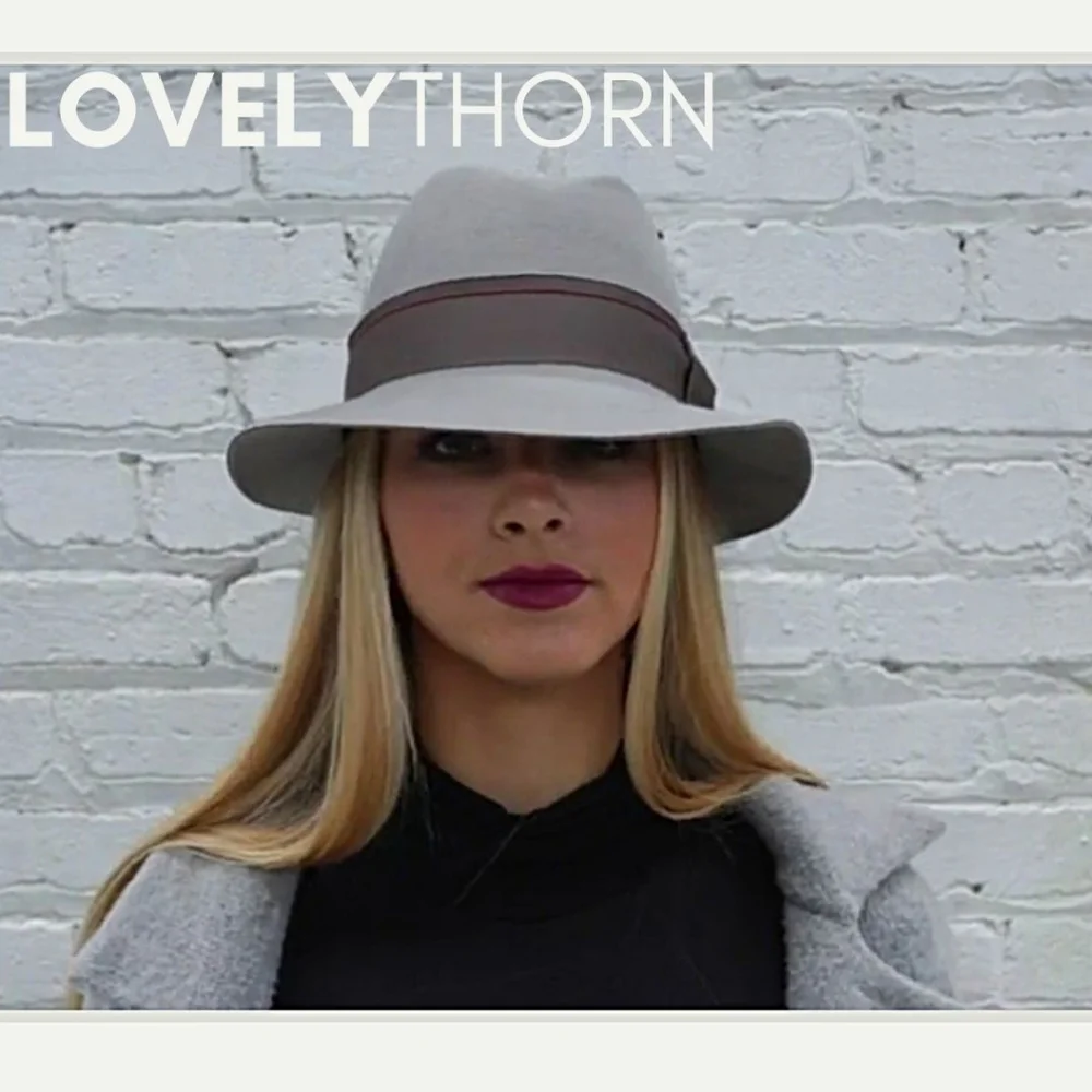 GOORIN BROS // ltd ed bourbon rocks grey-bone fedora-cloche grosgrain ribbon